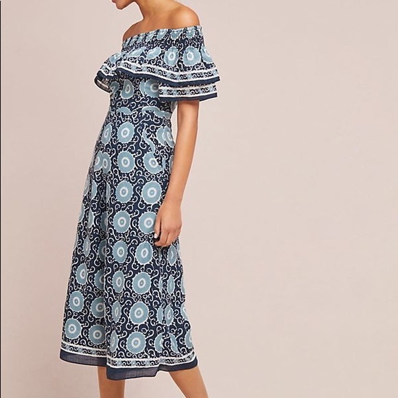 Anthropologie Pants - Anthropologie Kopal Suzani Off Shoulder Jumpsuit